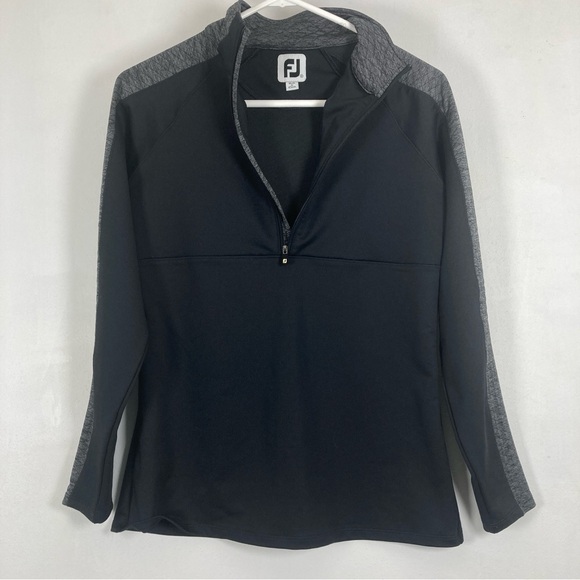 FootJoy Tops - Footjoy Women’s Small Two Tone Black / Grey 1/2 Zip Poly Blend Sweater #27520